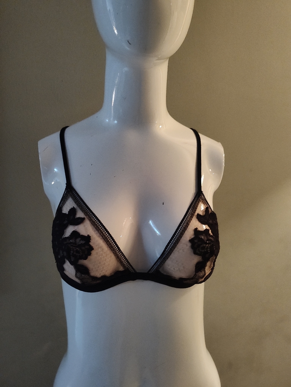 La Perla Sheer Black Lace Triangle Bralette - Women Intimates Made Italy 36 3